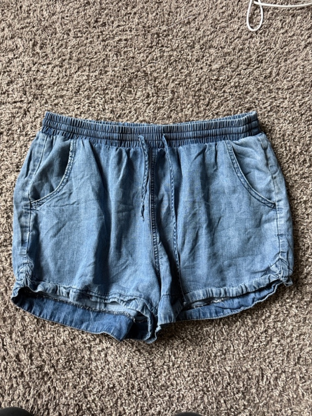 Universal Thread Light Blue Denim Drawstring Shor… - image 2